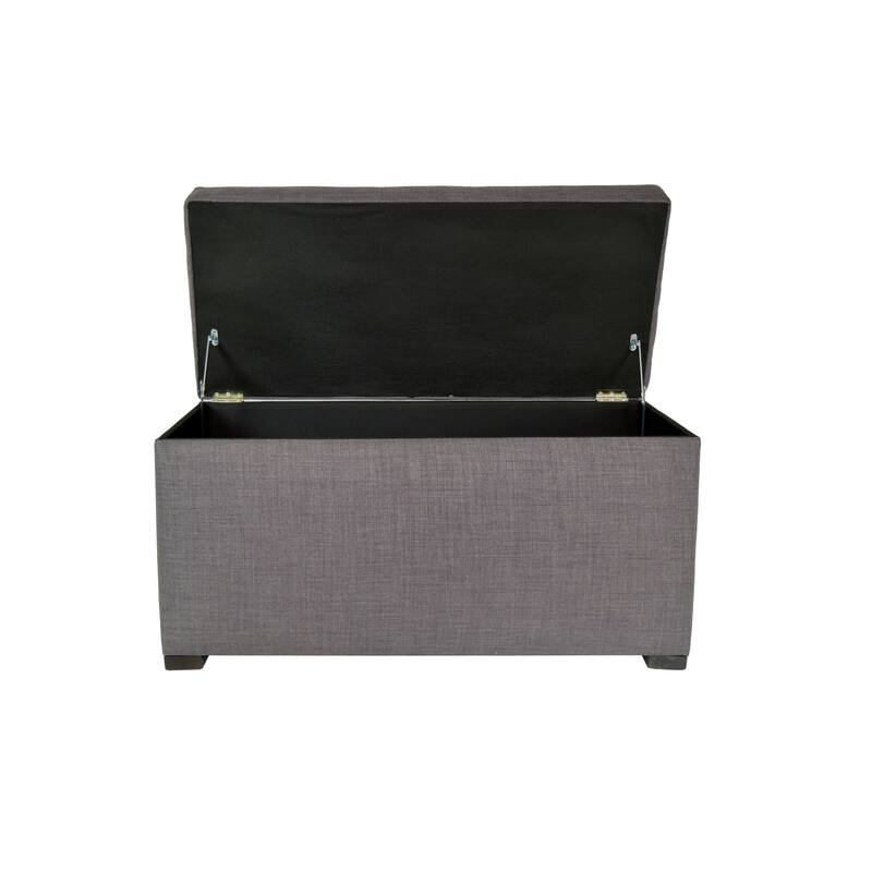 Angela 8 Button Tufted Storage Bench - Grey/Red