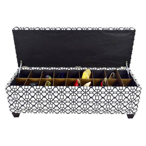 The Sole Secret Noah Windsor Button Tufted Shoe Storage Bench