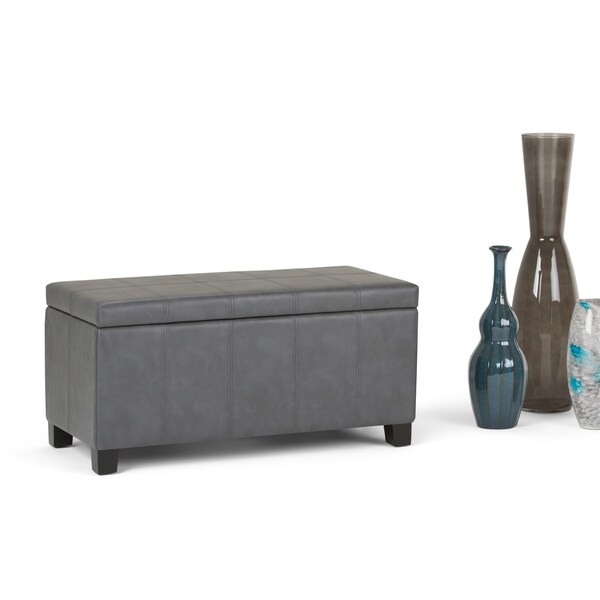 WyndenHall Lancaster Fabric Storage Ottoman Bench