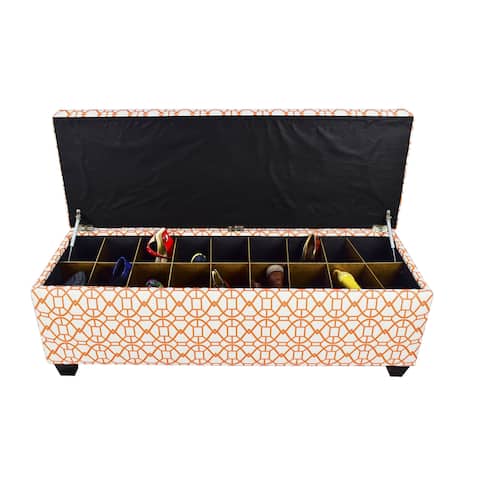 The Sole Secret Noah Sunset Button Tufted Shoe Storage Bench