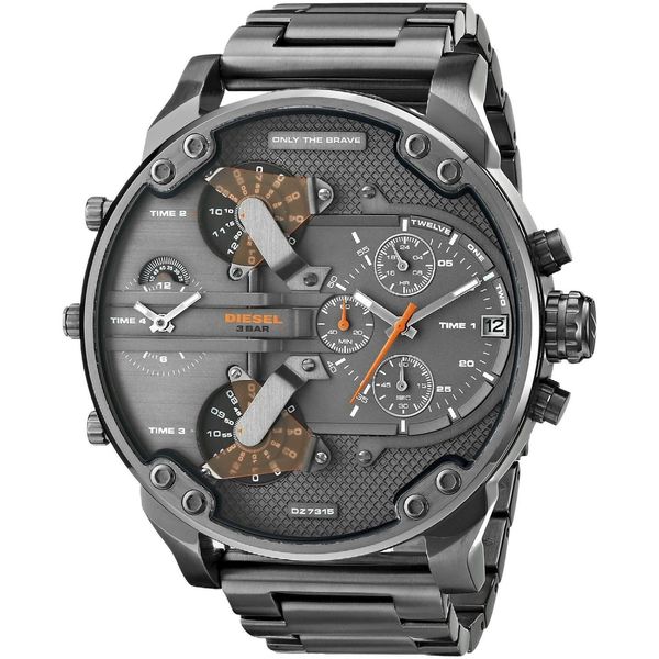 Diesel Men's Mr Daddy Dual Zone Chronograph Grey Dial Grey Stainless Steel Watch DZ7315