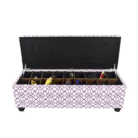 The Sole Secret Noah Vinvi Button Tufted Shoe Storage Bench
