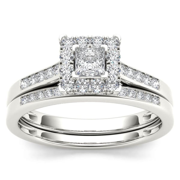 Shop De Couer 10k White  Gold  1 2ct TDW Diamond Halo 