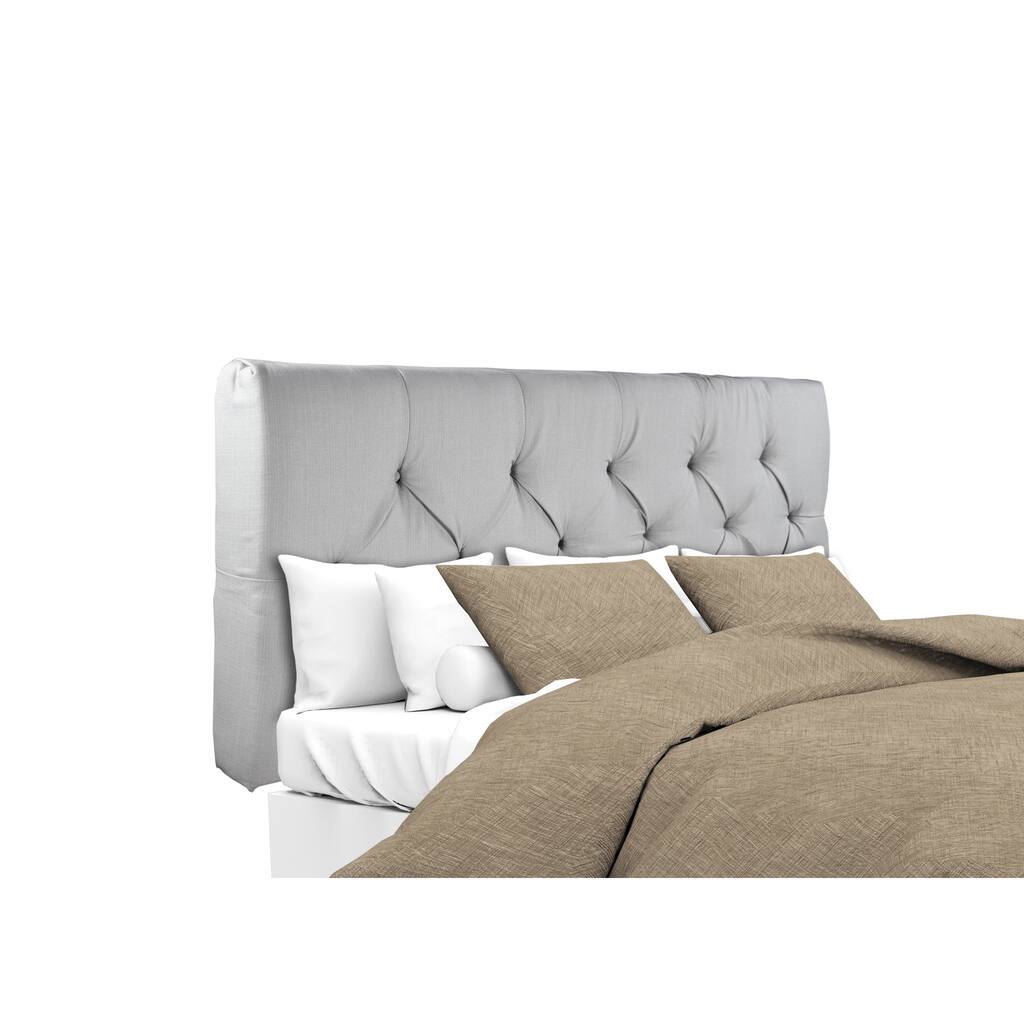 MJL Furniture Sachi Silver Diamond Tufted Upholstered Headboard