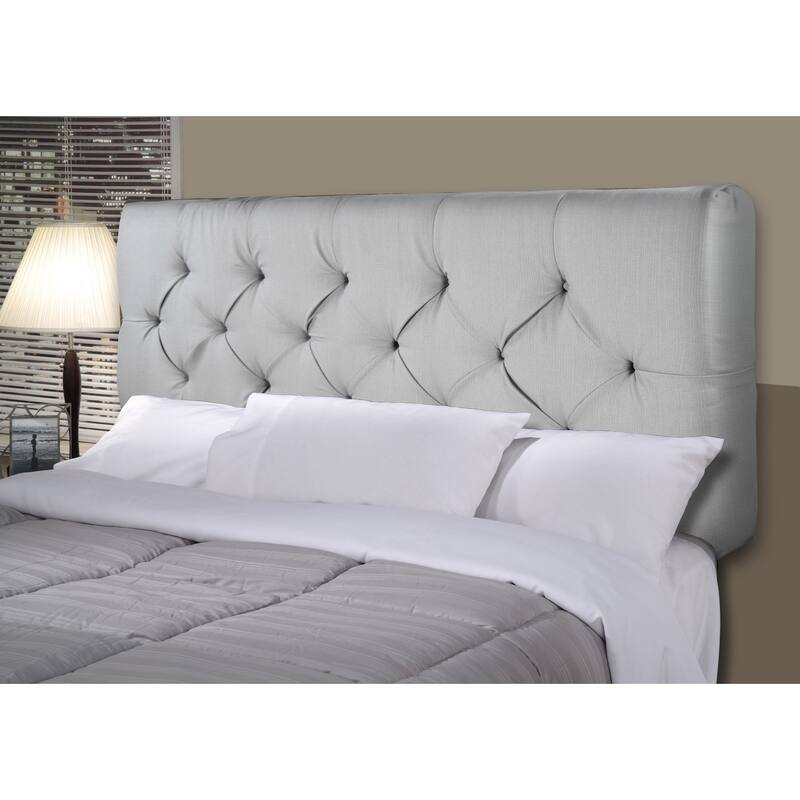 MJL Furniture Sachi Silver Diamond Tufted Upholstered Headboard