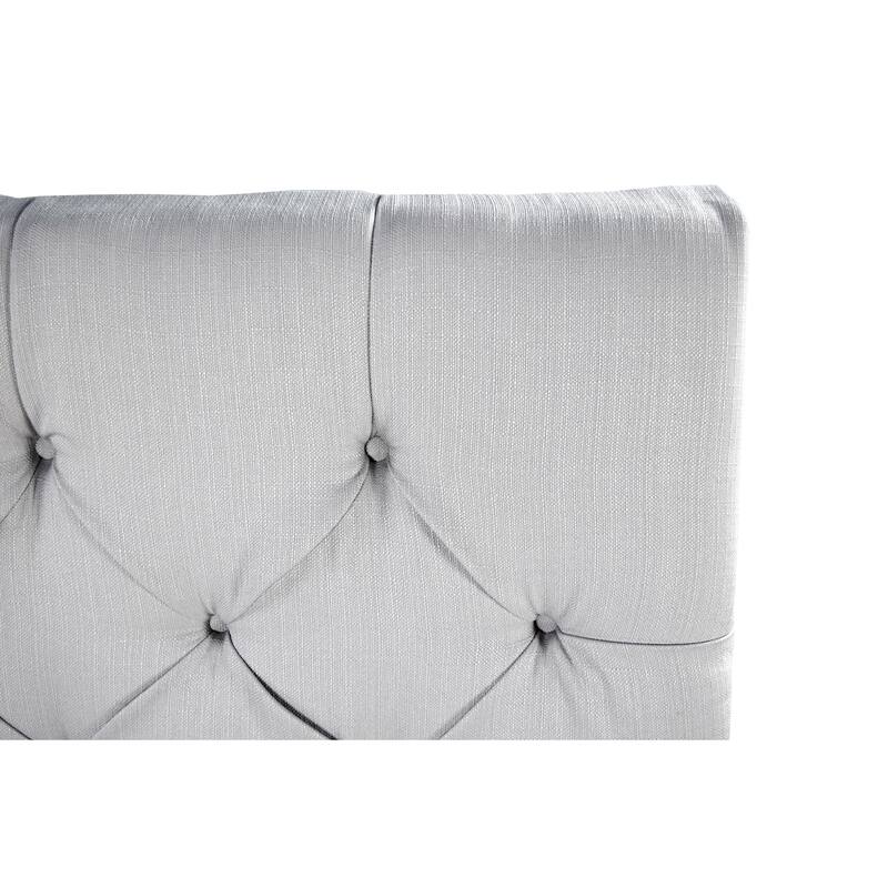 MJL Furniture Sachi Silver Diamond Tufted Upholstered Headboard