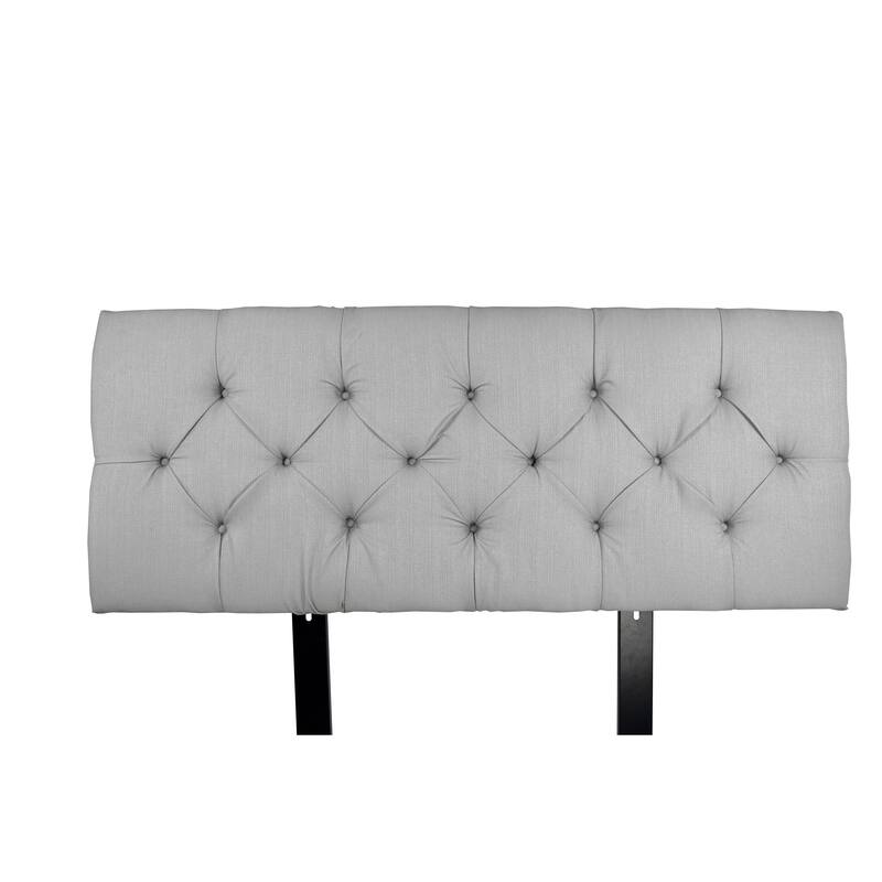 MJL Furniture Sachi Silver Diamond Tufted Upholstered Headboard - Queen