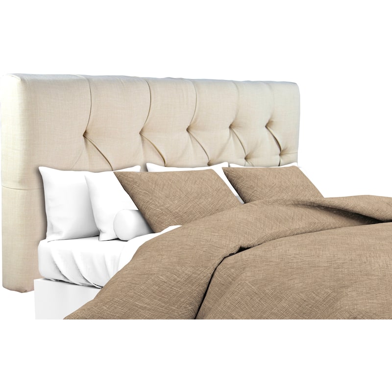 MJL Furniture Sachi Khaki Diamond Tufted Upholstered Headboard - Full