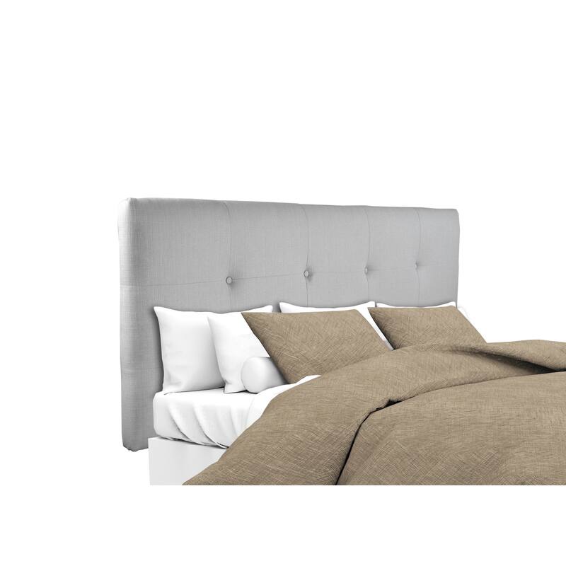 MJL Furniture Ali Button Tufted Silver Grey Upholstered Headboard