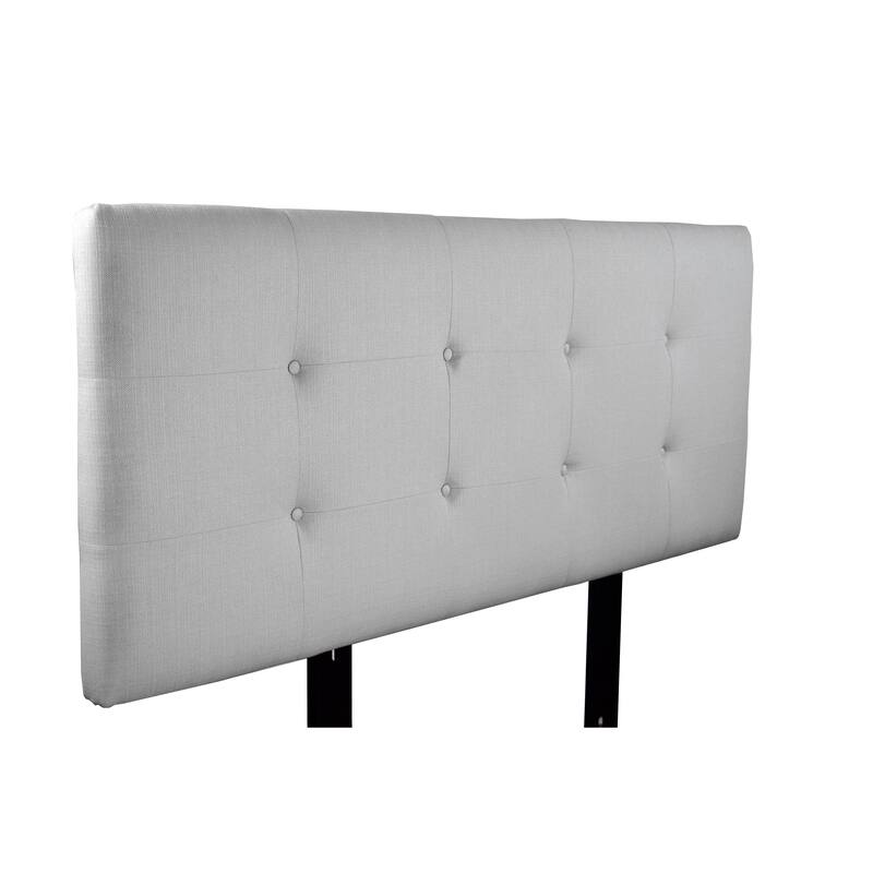 MJL Furniture Ali Button Tufted Silver Grey Upholstered Headboard
