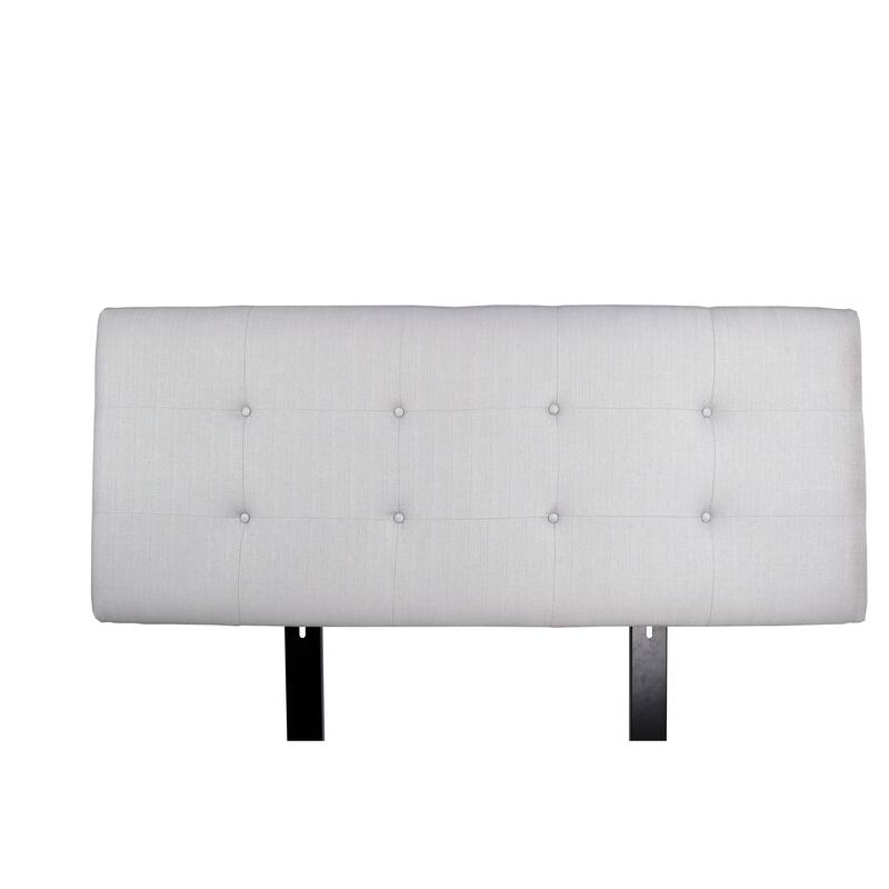 MJL Furniture Ali Button Tufted Silver Grey Upholstered Headboard - California King