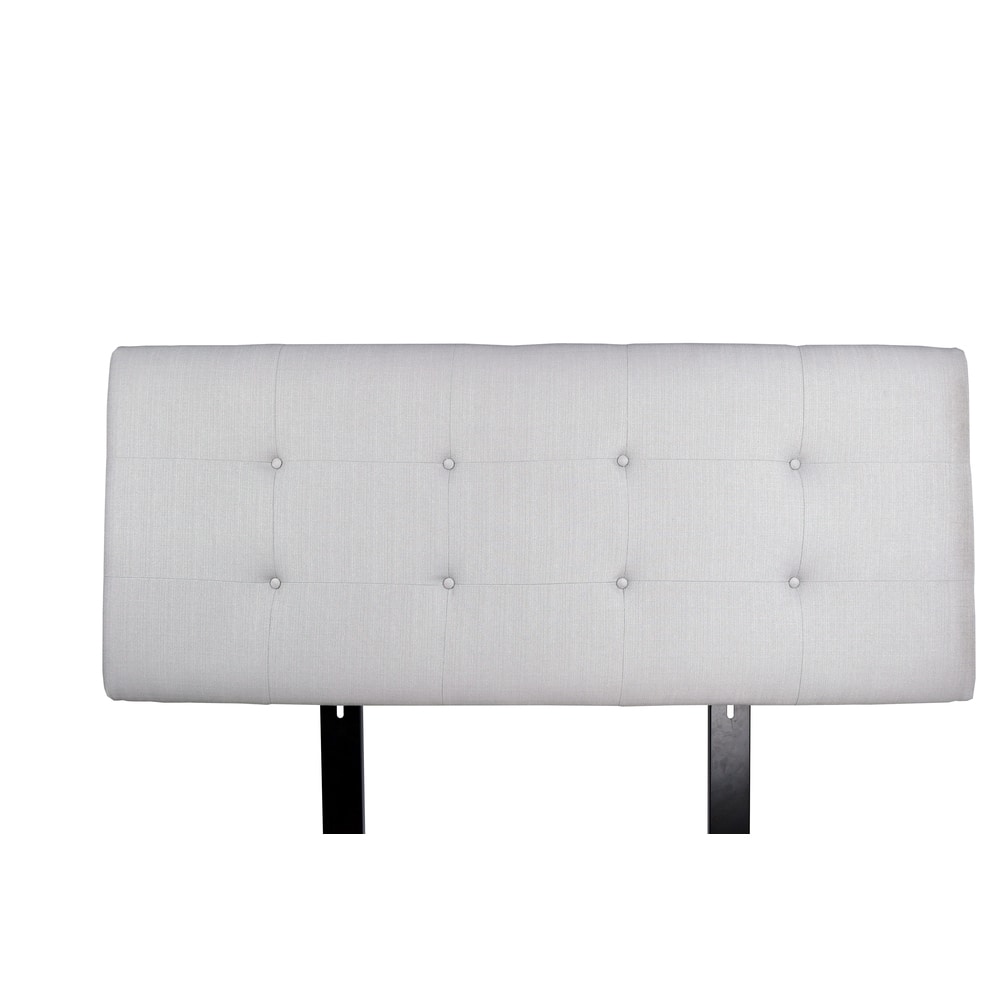 MJL Furniture Ali Button Tufted Silver Grey Upholstered Headboard