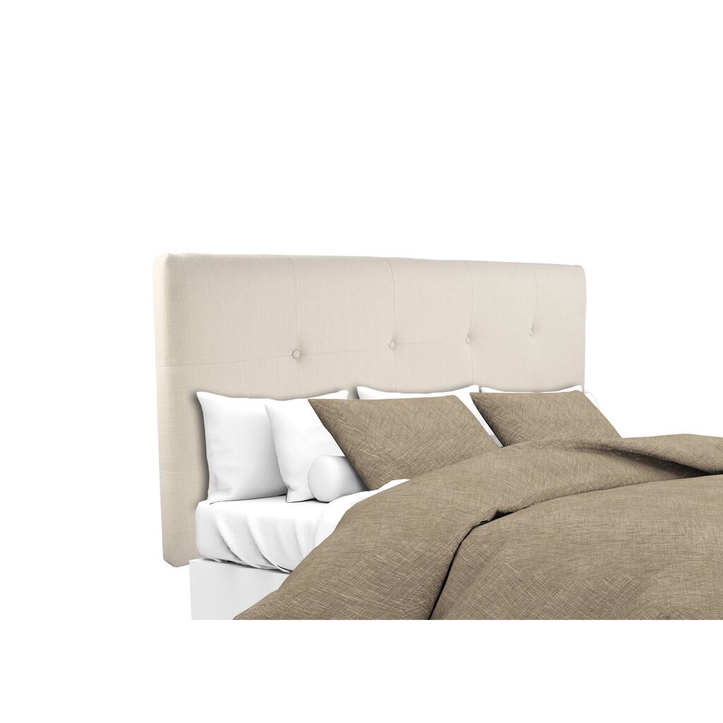 MJL Furniture Ali Button Tufted Khaki Upholstered Headboard