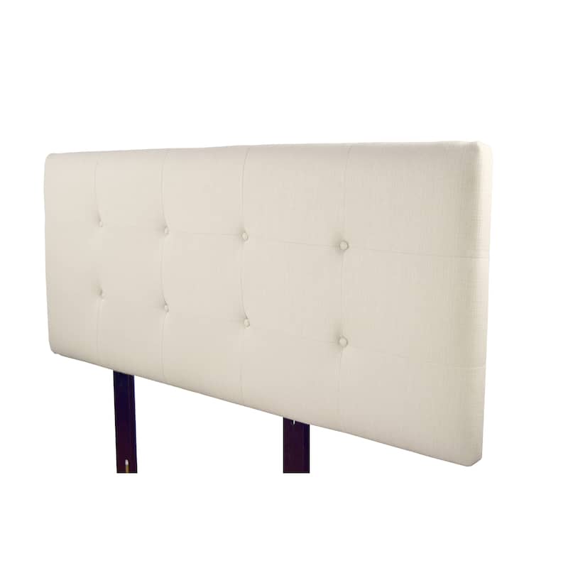 MJL Furniture Ali Button Tufted Khaki Upholstered Headboard