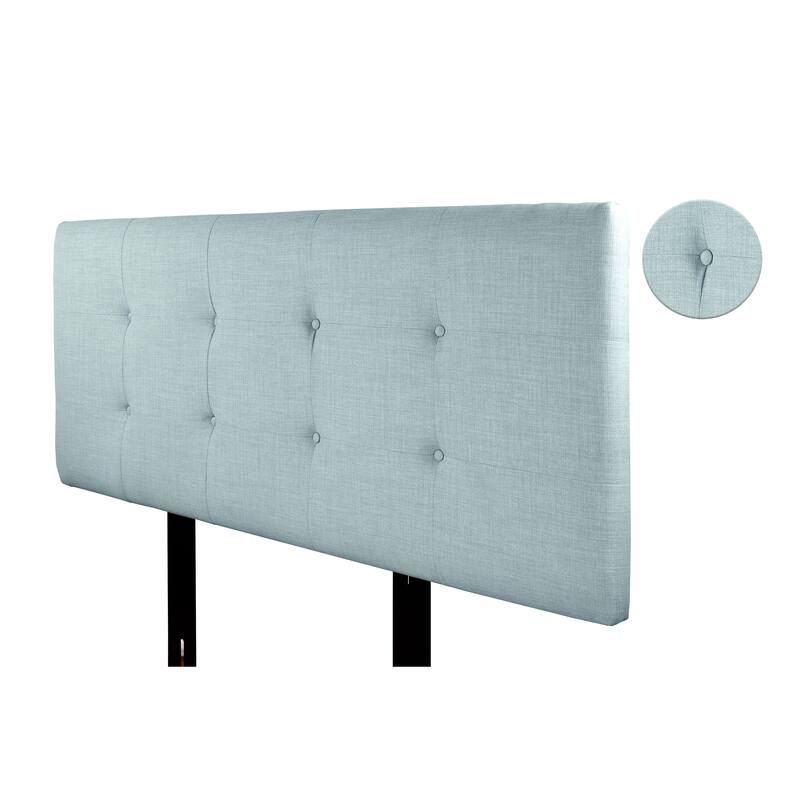 MJL Furniture Ali Button Tufted Sea Mist Upholstered Headboard