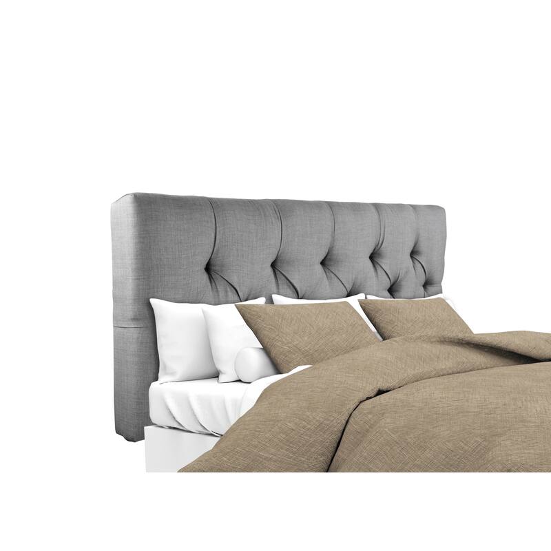 MJL Furniture Jackie Dark Grey Diamond Tufted Upholstered Headboard