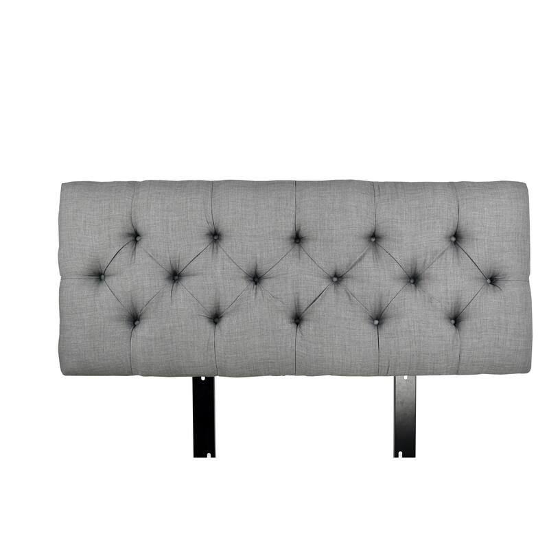 MJL Furniture Jackie Dark Grey Diamond Tufted Upholstered Headboard