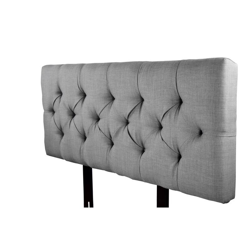MJL Furniture Jackie Dark Grey Diamond Tufted Upholstered Headboard