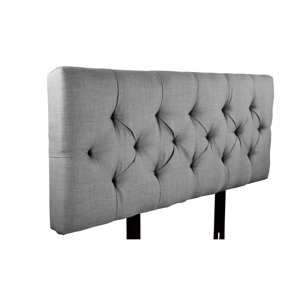 MJL Furniture Jackie Dark Grey Diamond Tufted Upholstered Headboard