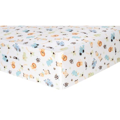 Trend Lab Jungle Friends Deluxe Flannel Fitted Crib Sheet