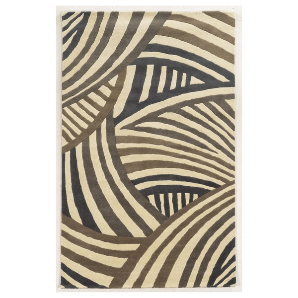 Hand tufted Abstract Wool Ivory Rug (9 x 12)   Shopping