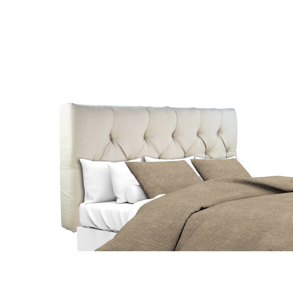 MJL Furniture Jackie Beige Diamond Tufted Upholstered Headboard