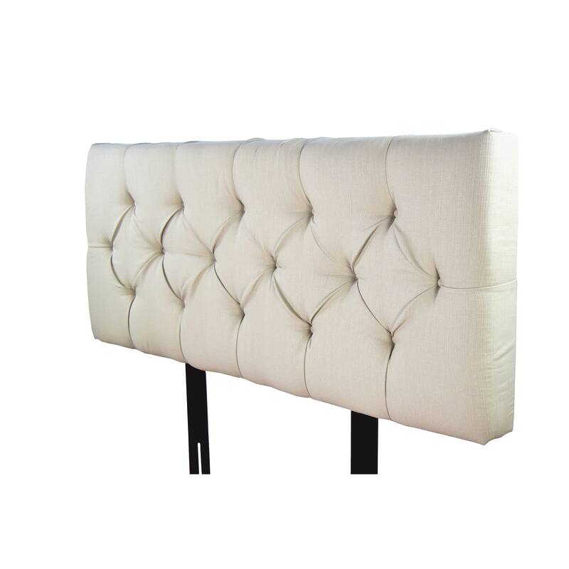 MJL Furniture Jackie Beige Diamond Tufted Upholstered Headboard