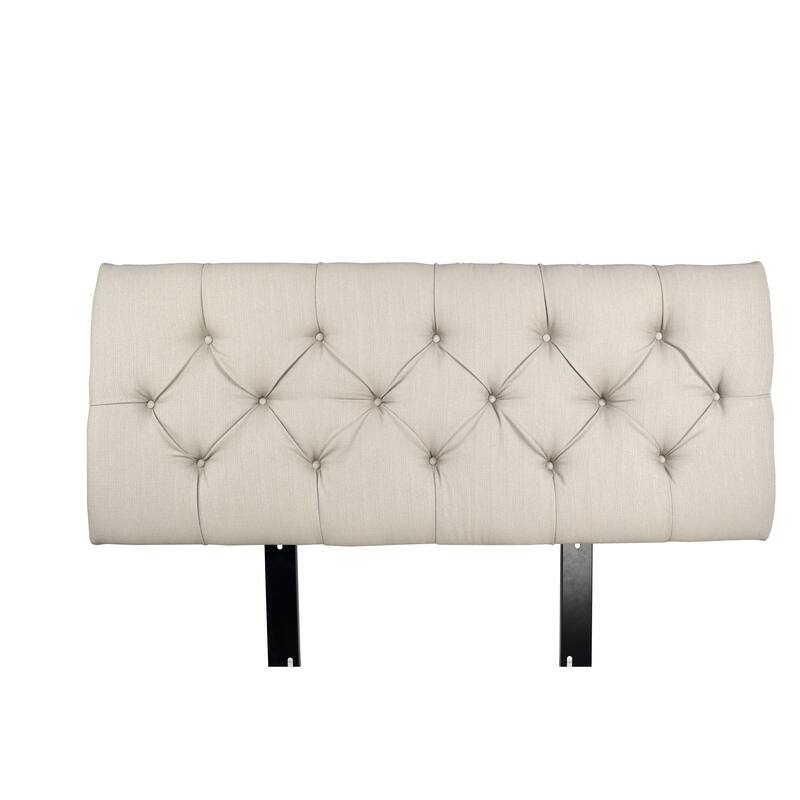 MJL Furniture Jackie Beige Diamond Tufted Upholstered Headboard