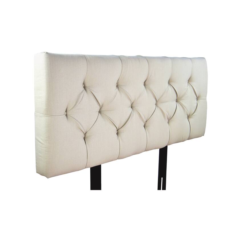 MJL Furniture Jackie Beige Diamond Tufted Upholstered Headboard - Full