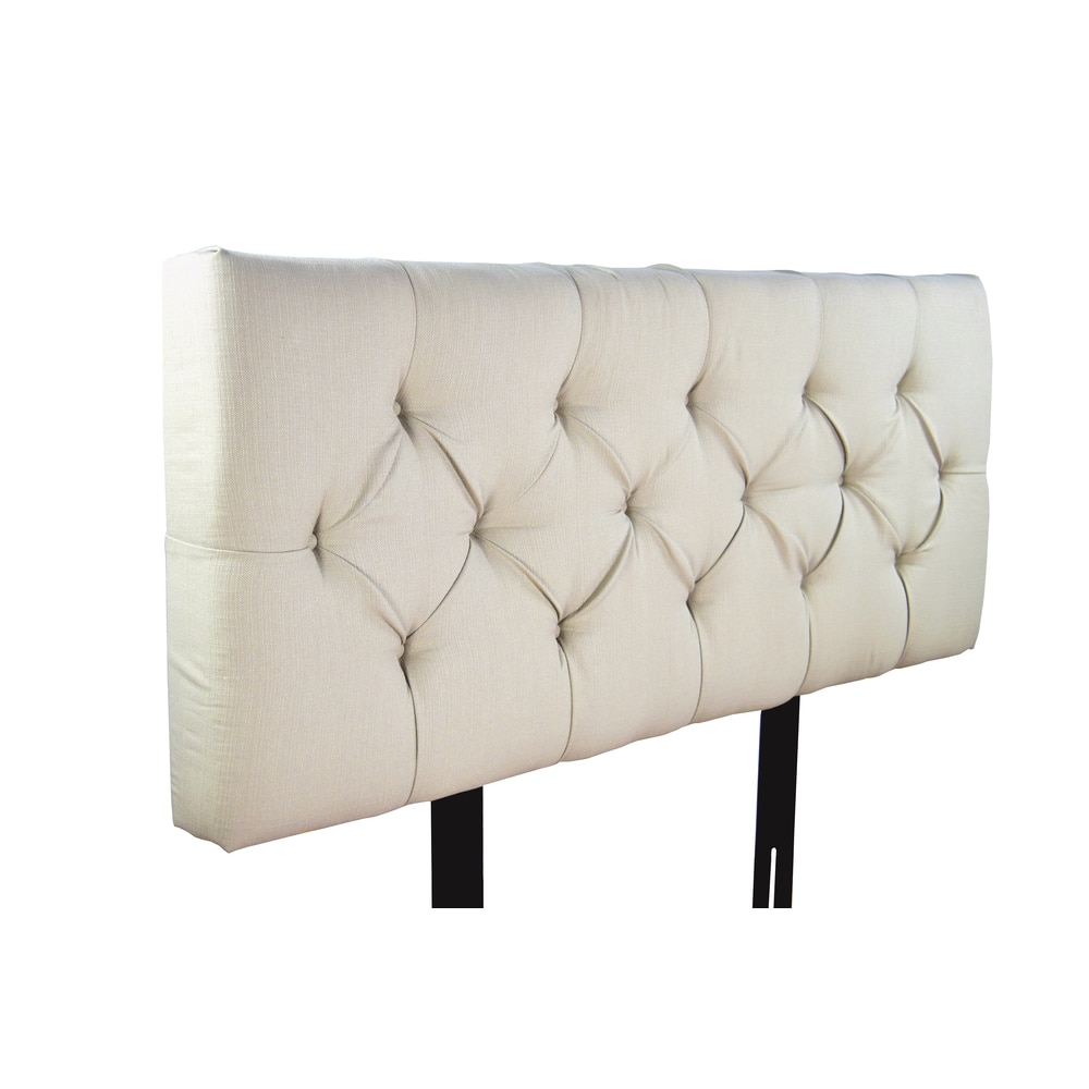 MJL Furniture Jackie Beige Diamond Tufted Upholstered Headboard