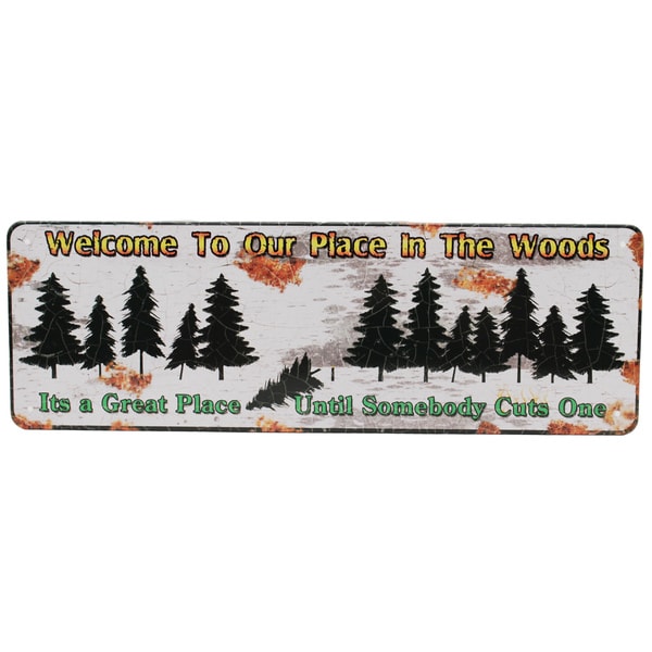 Rivers Edge Products 10.5-inch x 3.5-inch Tin Sign Welcome To Our Place