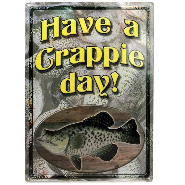Rivers Edge Products 12-inch x 17-inch Tin Sign Crappie Day - 12 x 17