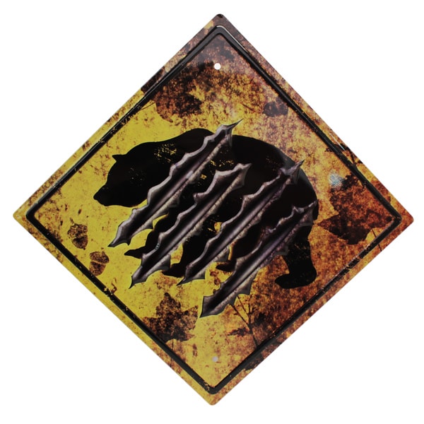 Rivers Edge Products 11.5-inch x 11.5-inch Tin Sign Bear Crossing
