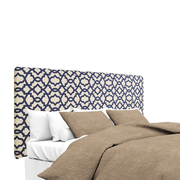 Shop MJL Furniture Alice Navy Blue Natural Linen Upholstered Headboard