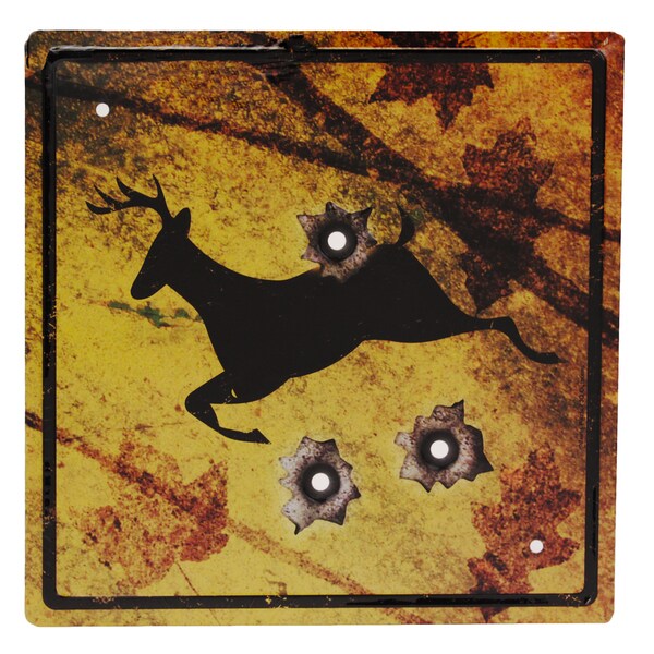 Rivers Edge Products 11.5-inch x 11.5-inch Tin Sign Deer Crossing