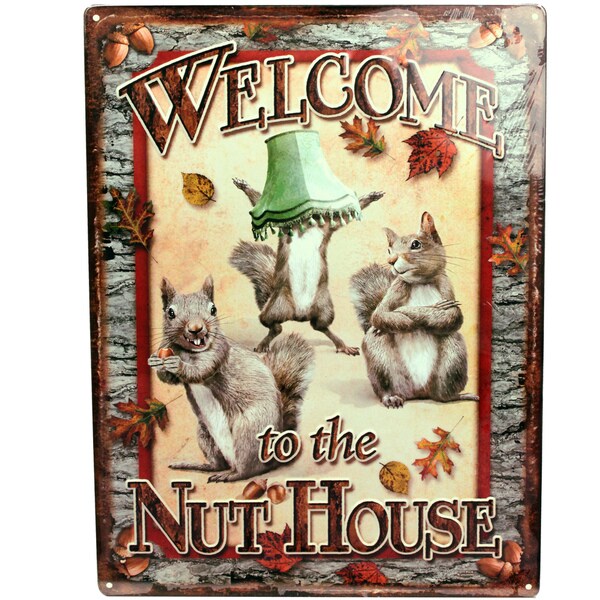 Rivers Edge Products 12-inch x 17-inch Tin Sign Nut House