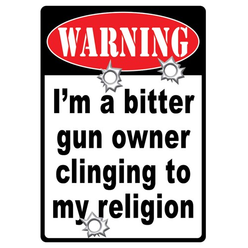 Rivers Edge Products 12-inch x 17-inch Tin Sign Warning-Bitter Gun Owner