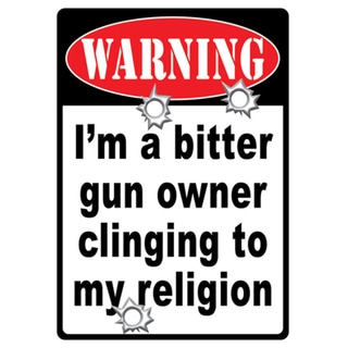 Rivers Edge Products 12-inch x 17-inch Tin Sign Warning-Bitter Gun Owner