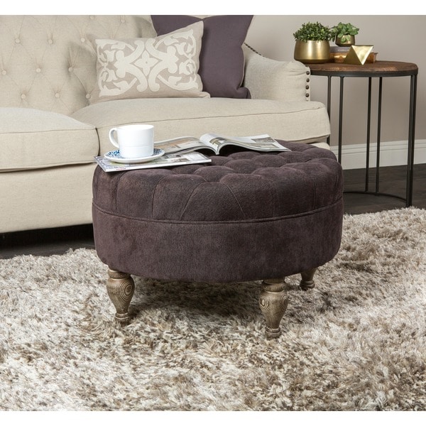 Kosas Home Kosas Collection Clarrie Round Button Tufted Ottoman