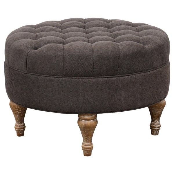 Kosas Collection Clarrie Round Button Tufted Ottoman