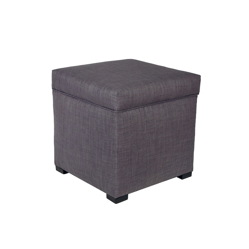 Tami Designer Square Storage Ottoman - Dark Grey