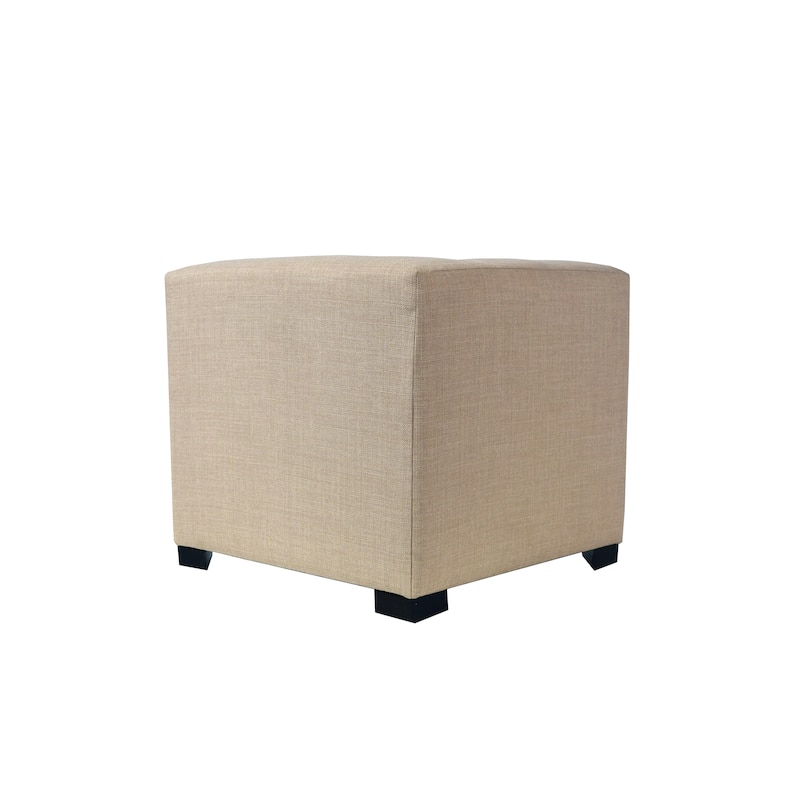 MJL Furniture Solid 4 Button Tufted Square Ottoman - Beige