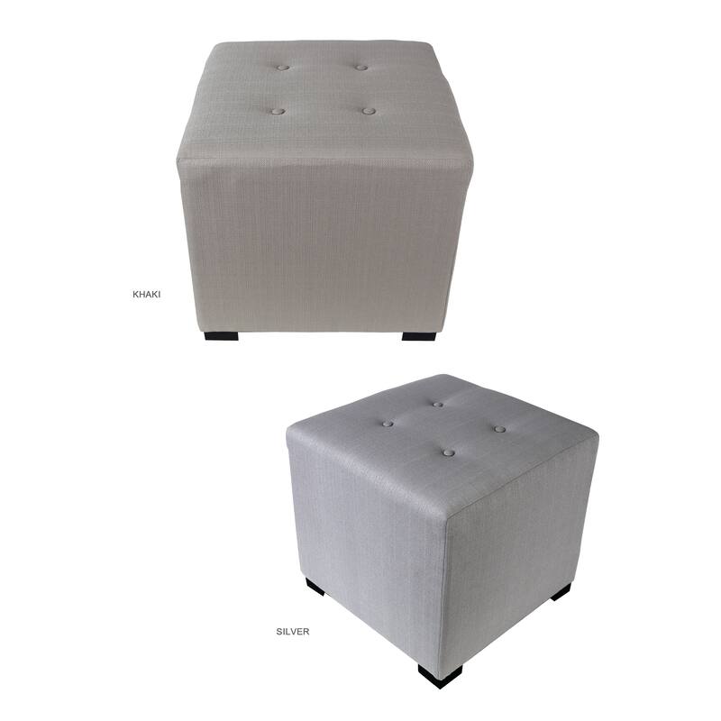 MJL Furniture Sachi 4 Button Tufted Square Ottoman