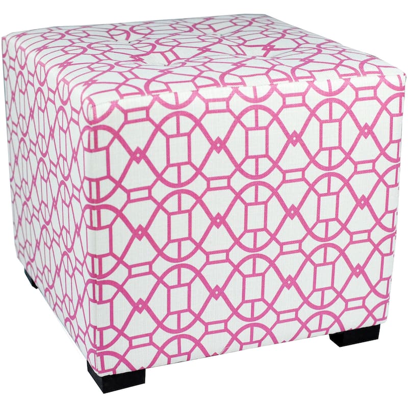 MJL Furniture Noah 4 Button Tufted Square Ottoman
