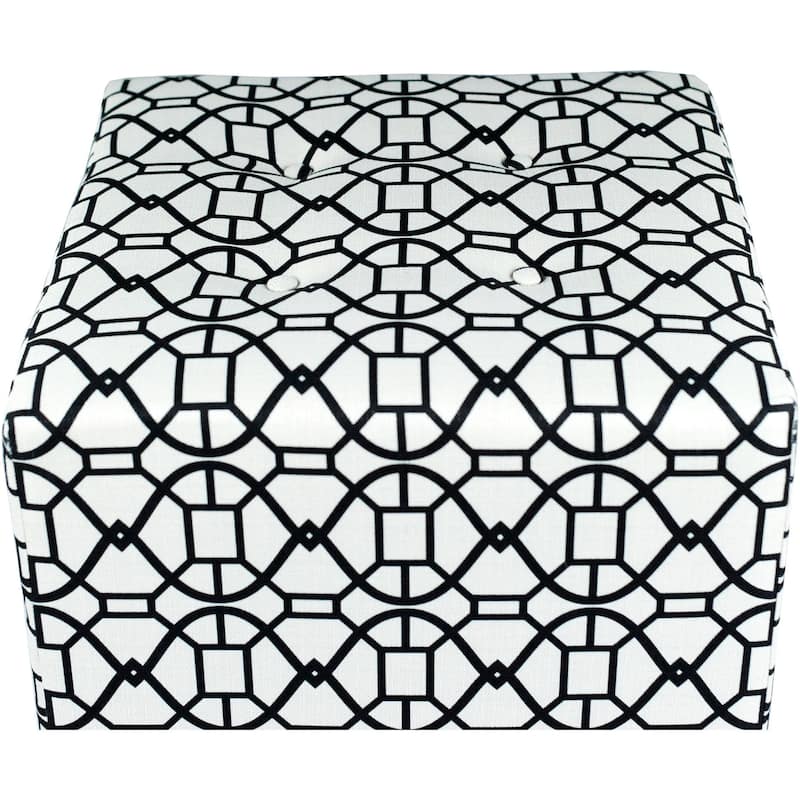 MJL Furniture Noah 4 Button Tufted Square Ottoman