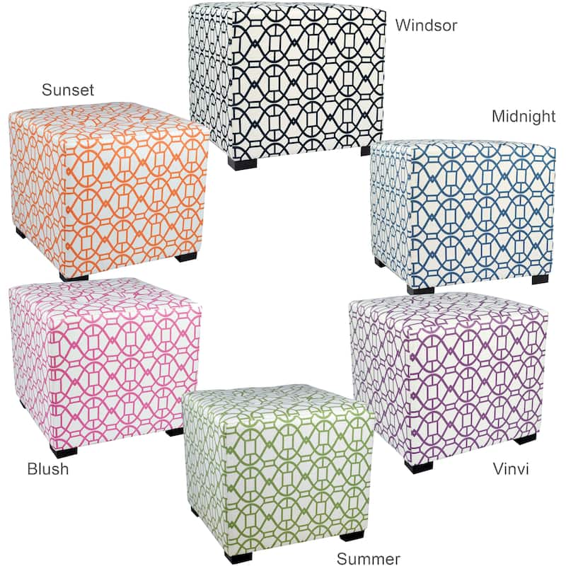 MJL Furniture Noah 4 Button Tufted Square Ottoman
