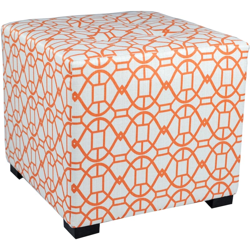 MJL Furniture Noah 4 Button Tufted Square Ottoman