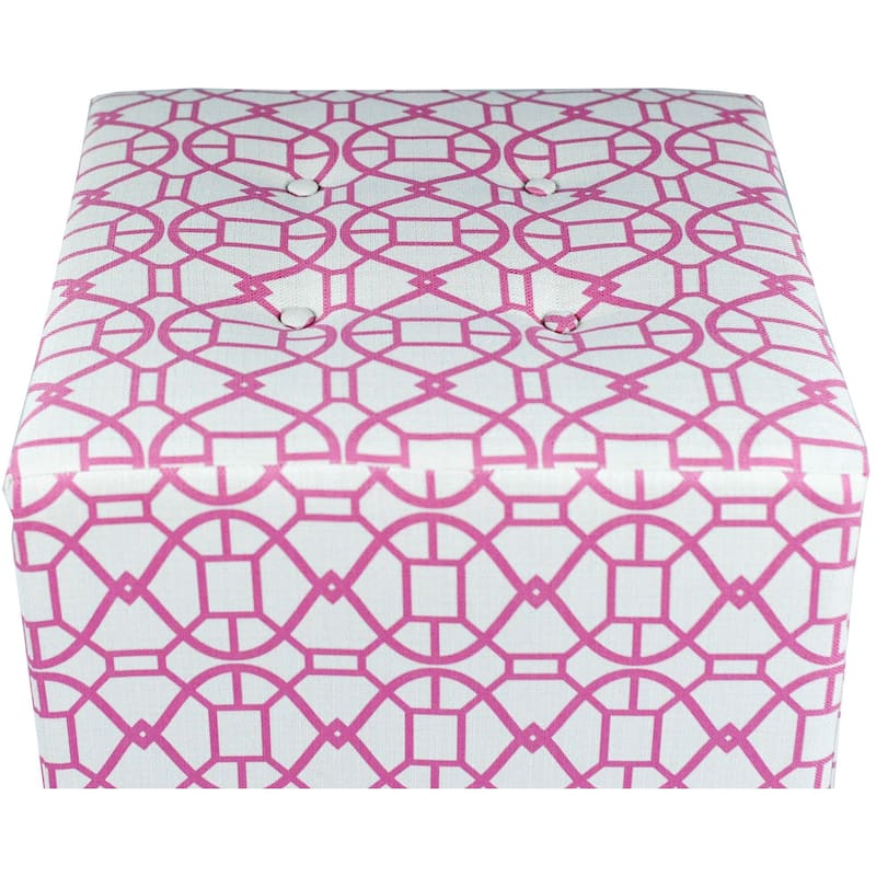MJL Furniture Noah 4 Button Tufted Square Ottoman