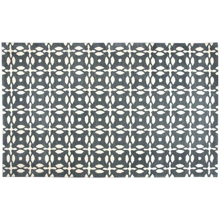 Alora Decor Casual Trellis Wool Grey Rug - 3' x 5'