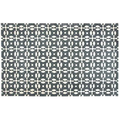 Alora Decor Casual Trellis Wool Grey Rug - 3' x 5'